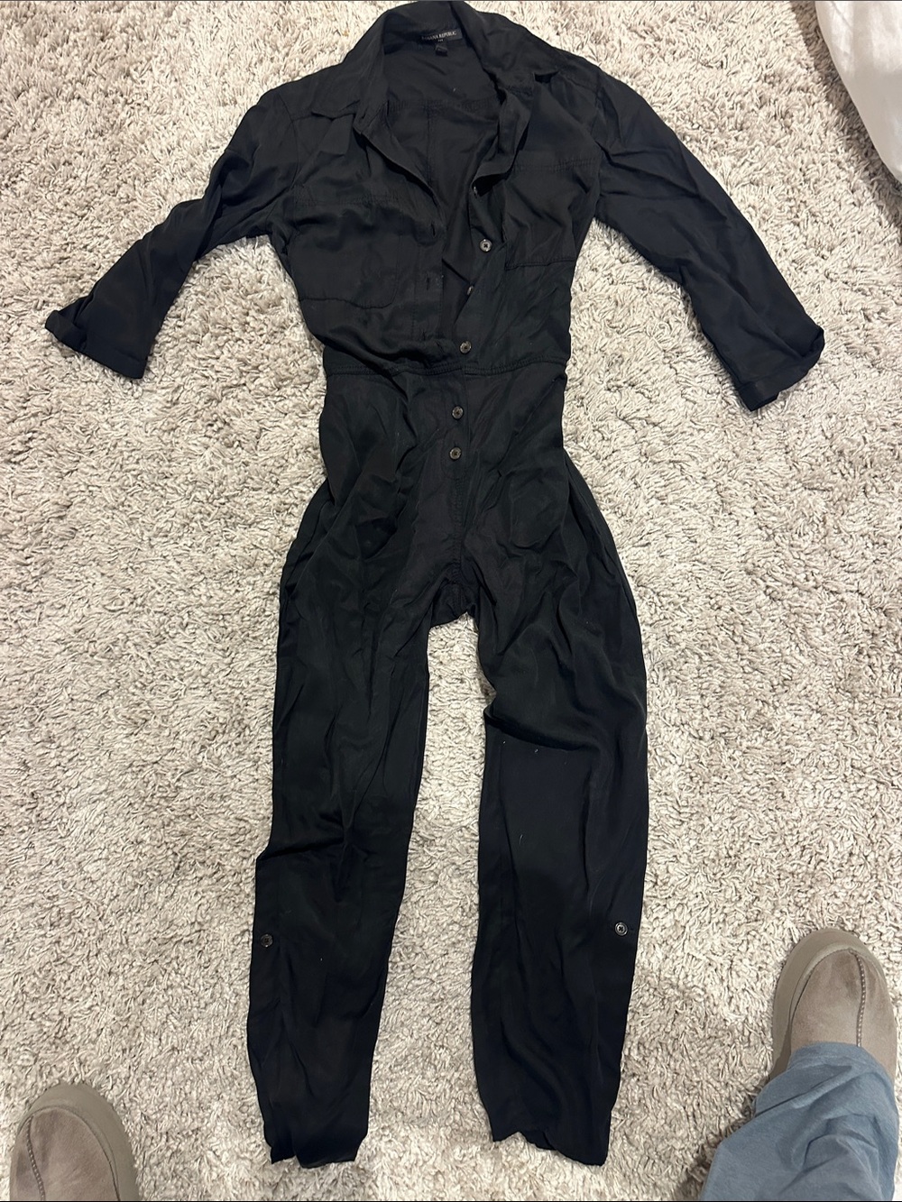 Banana Republic Black Button-Front Women’s One-Piece